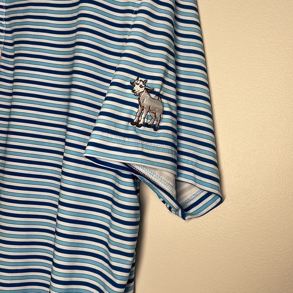 Bubba Golf Men’s Striped Polo Shirt Blue L - Picture 5 of 7